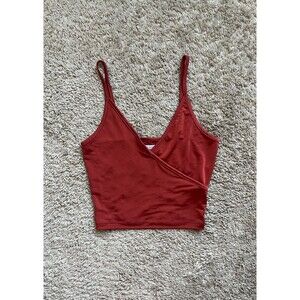 Urban Outfitters Faux Wrap Crop Cami in Brick (Red) Size XS